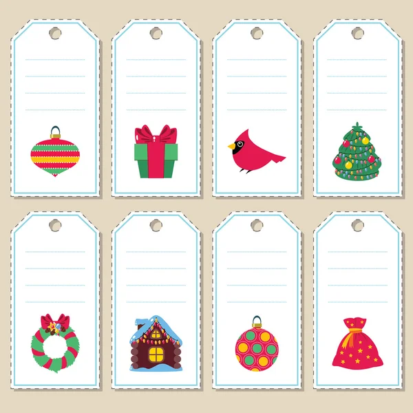 Christmas gift tags — Stock Vector