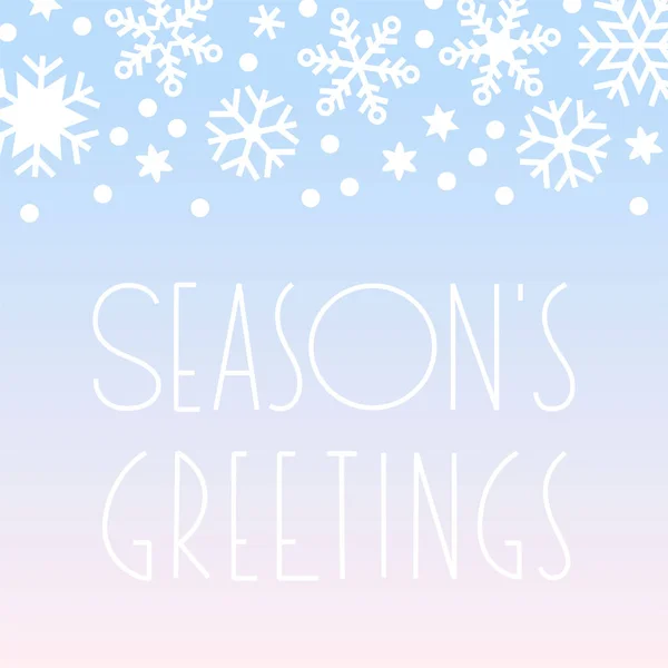 Season Greetings Winter Holiday Greeting Card Decorated Snowflakes Vector Eps — Stock Vector