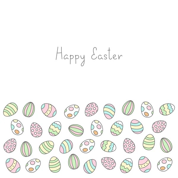 Roztomilé Velikonoční Pozadí Doodle Pozadí Barevných Vajec Vektor Eps — Stockový vektor