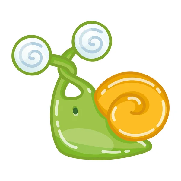 Funny Snail Vector Illustration Hypnotized Snail Cartoon Style — Stock Vector