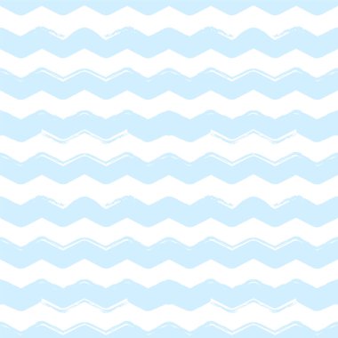 Soyut model. Beyaz arka planda mavi dalgaların kusursuz el çizimleri. Vektör illüstrasyonu.