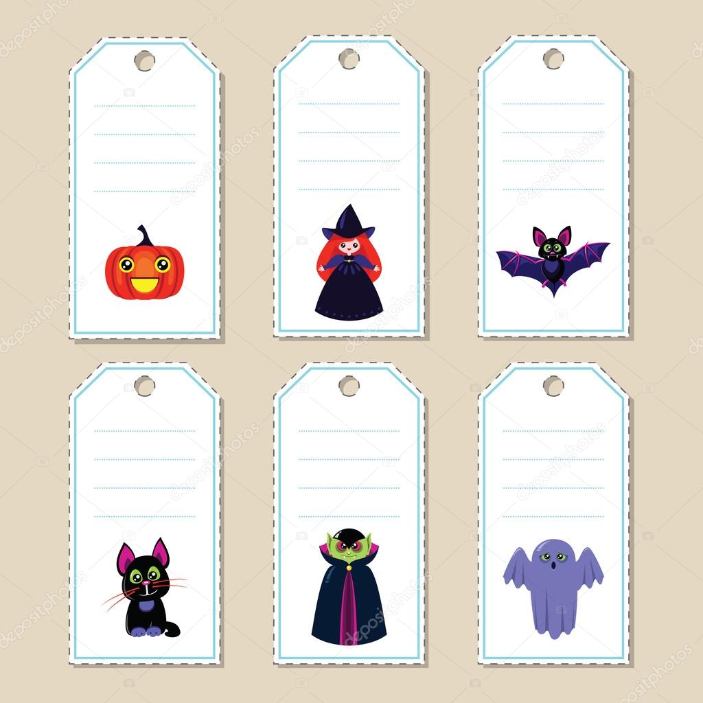 halloween gift tags stock