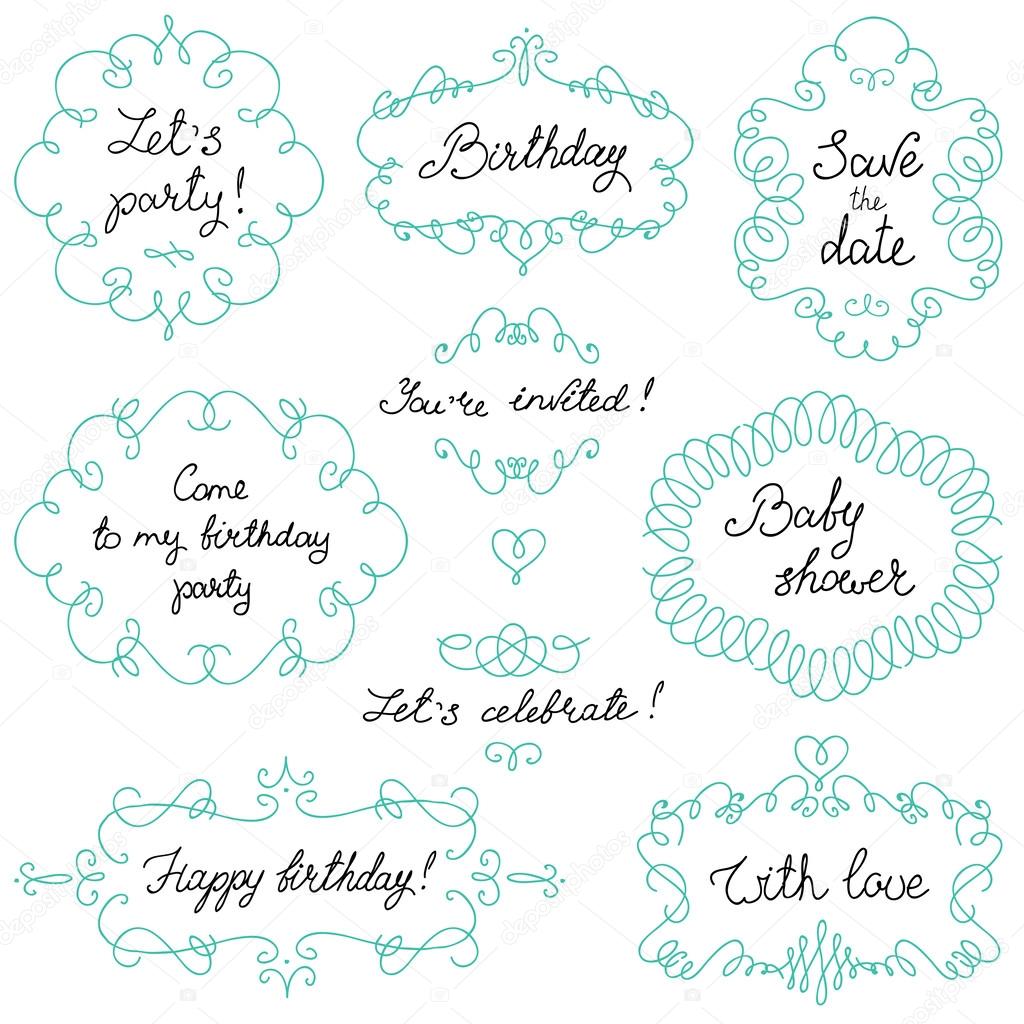 Doodle vintage frame set