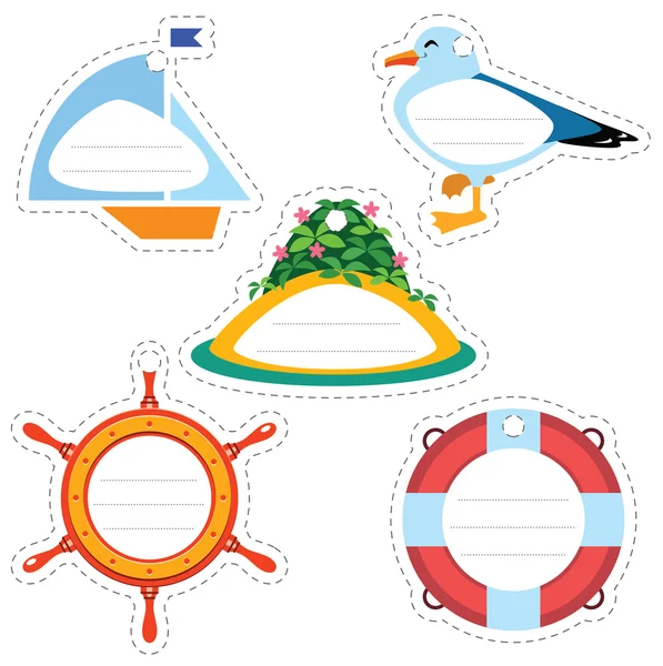 Sea travel gift tags — Stock Vector