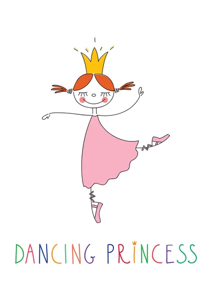 Princesa dançando — Vetor de Stock