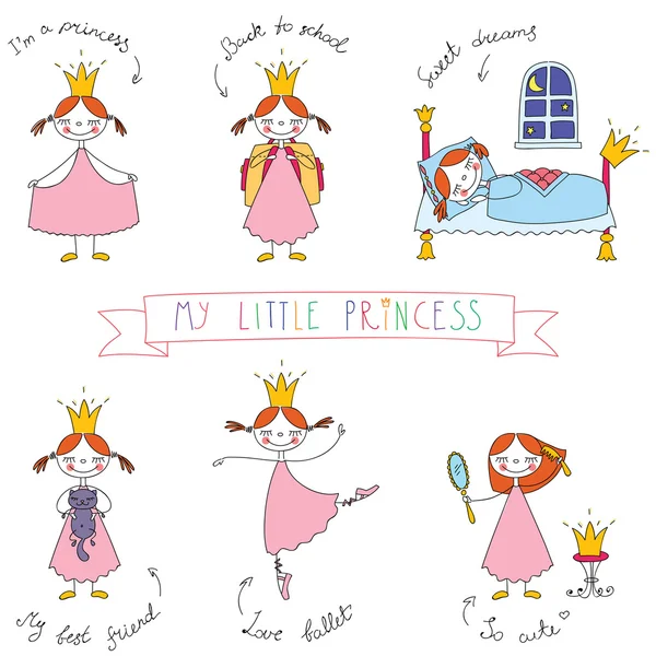 Набір милих принцес Векторна Графіка