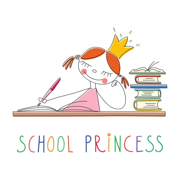 Princesse d'école — Image vectorielle