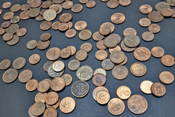 Close-up image of euro cents coins — Stock Photo, Image