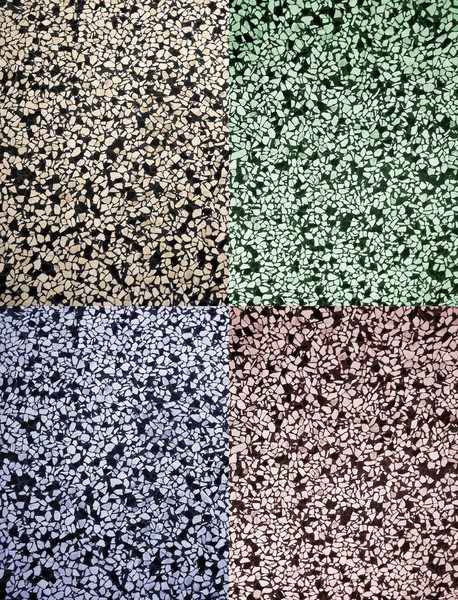 Каменная мозаика пол в четырех различных натуральных цветов — стоковое фото