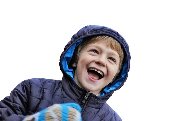 Gelukkig schattige jongen lachend - uitknippad — Stockfoto