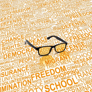 arka plan kavramı wordcloud insan haklarının 