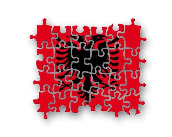 Albania flag jigsaw — Stock Photo, Image