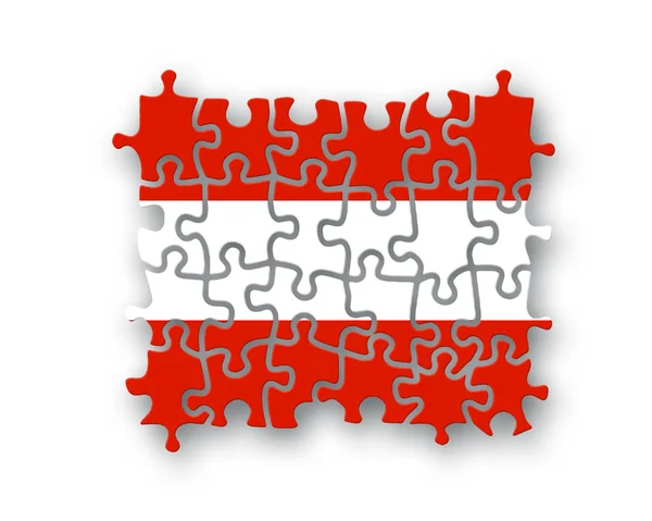 Austria flag jigsaw — Stock Photo, Image