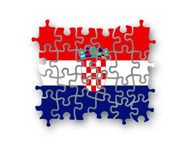 Croatia flag jigsaw — Stock Photo, Image