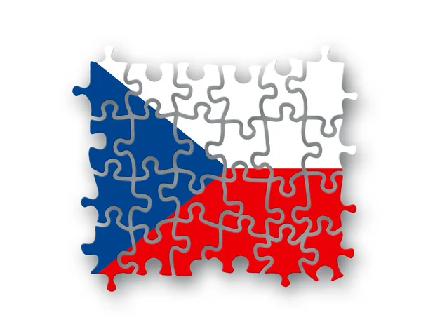 Česká vlajka puzzle — Stock fotografie