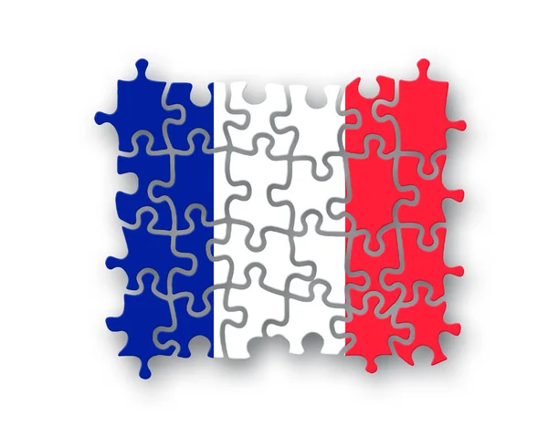 Jigsaw drapeau France — Photo