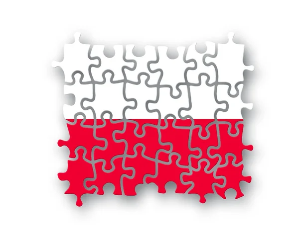 Polonia bandiera puzzle — Foto Stock
