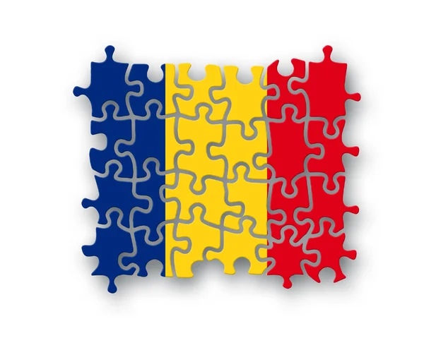 Romania bandiera puzzle — Foto Stock