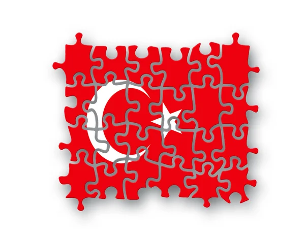 Turkey flag jigsaw — Stock Photo, Image