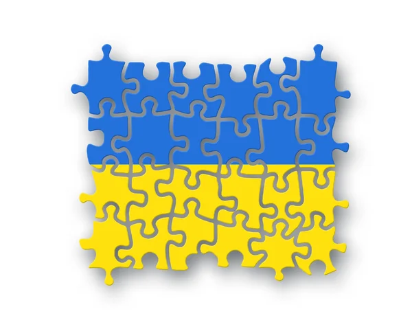 Ukrainische Flagge Puzzle — Stockfoto