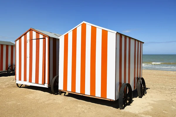 Beach cabins at the Northsea, De Panne, Belgium — Stock Photo, Image