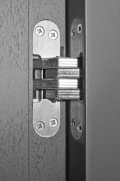 Silver hinge in close-up — Stock Photo, Image