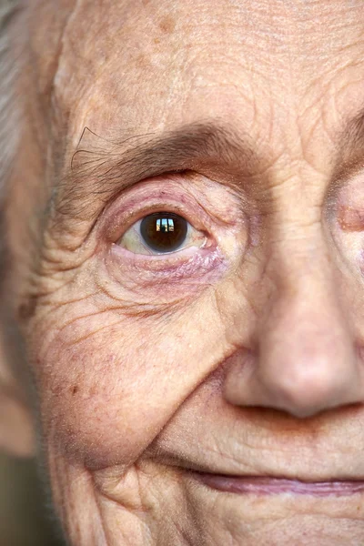 Részlet egy idős nő portréja — Stock Fotó
