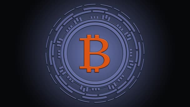 Ilustrație Film Bitcoin Internet Tehnologie Line Concept — Videoclip de stoc