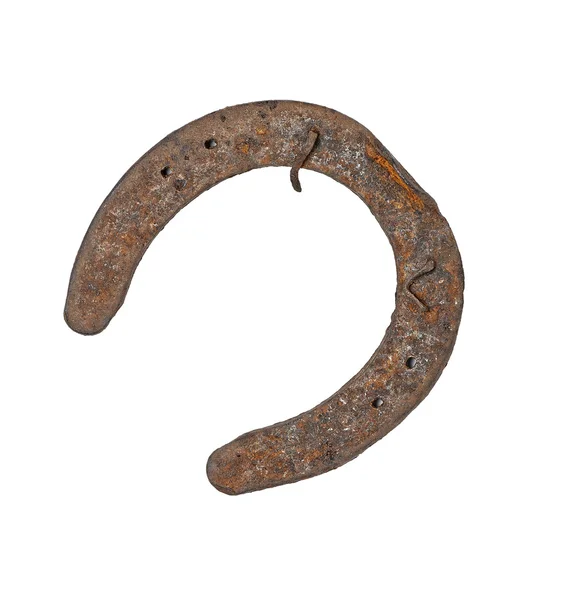 Rusty horsehoe on white background — Stock Photo, Image