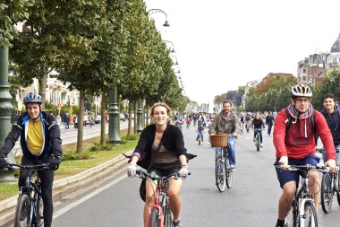 Car Free Streets on Tervueren Ave as part of Brussels City's - 2 clipart