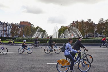 Car Free Streets on Tervueren Ave as part of Brussels City's - 2 clipart