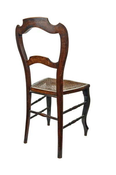 Cadeira de madeira antiga - vista traseira — Fotografia de Stock