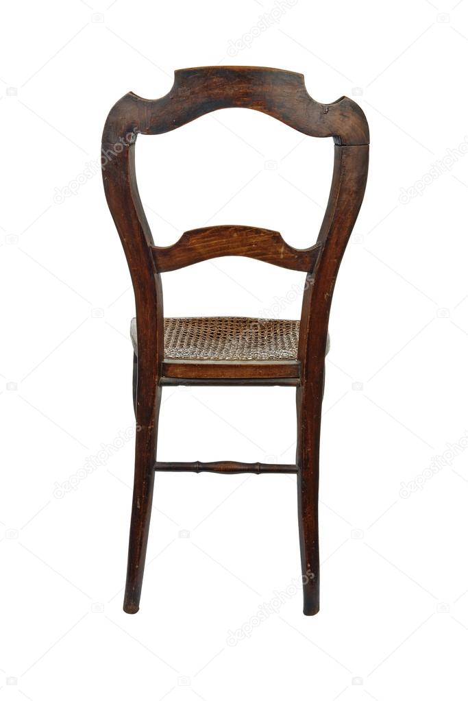 Antique wooden chair - back view