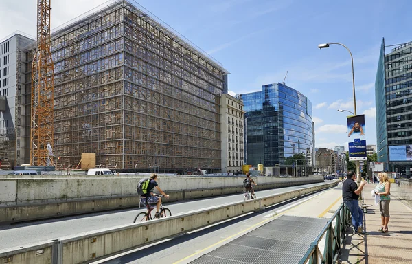 The Europa building final step of the construction — Stock Photo, Image