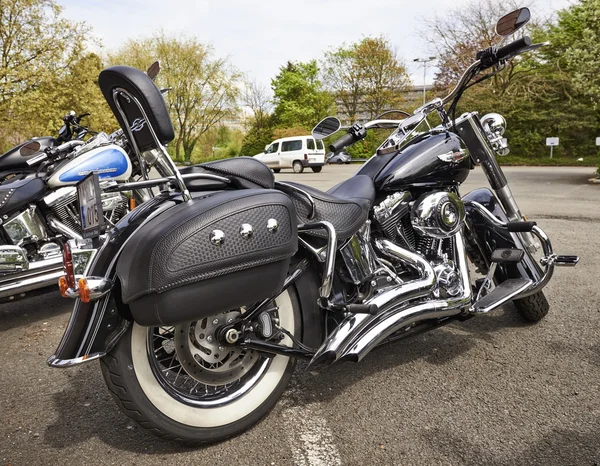 Harley Davidson-motorfietsen opgesteld — Stockfoto