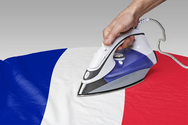 Vyhladit vrásky vlajky-Fr — Stock fotografie