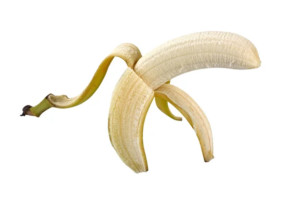 Bananenschil geïsoleerd met uitknippad — Stockfoto