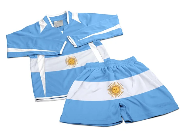 Zászlót Argentínából, a nylon foci sportruházat ruházat — Stock Fotó