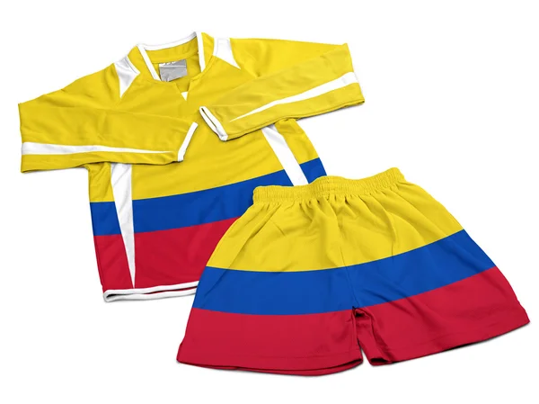 Drapeau de Colombie sur vêtements de sport de football en nylon — Photo