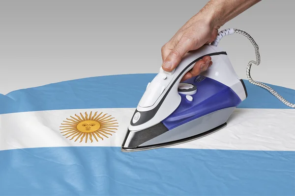 Smooth out the wrinkles of Flag-Argentina — Stock Photo, Image