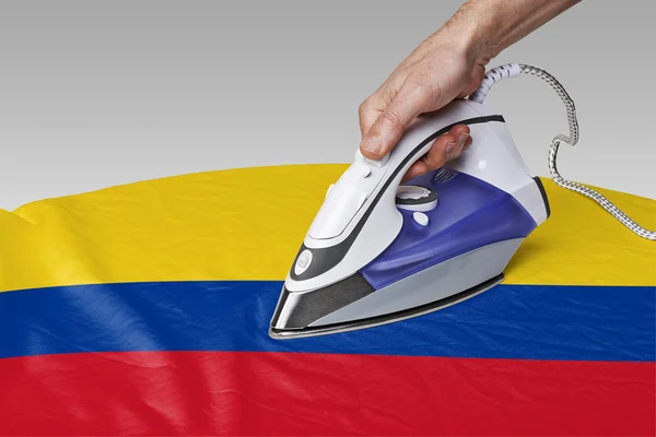 Glad de rimpels van vlag-Colombia — Stockfoto