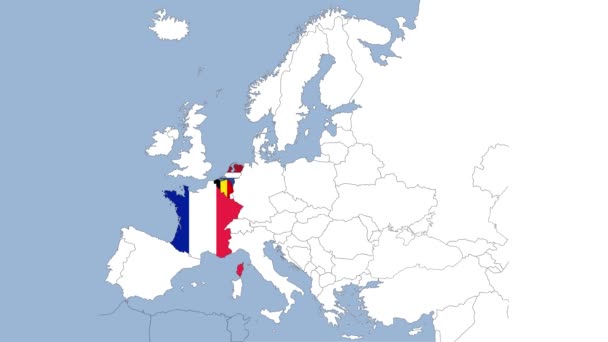28 стран Европейского Союза и их флаги — стоковое видео