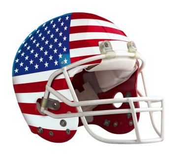 Bayraklı ABD Amerikan futbolu kaskı
