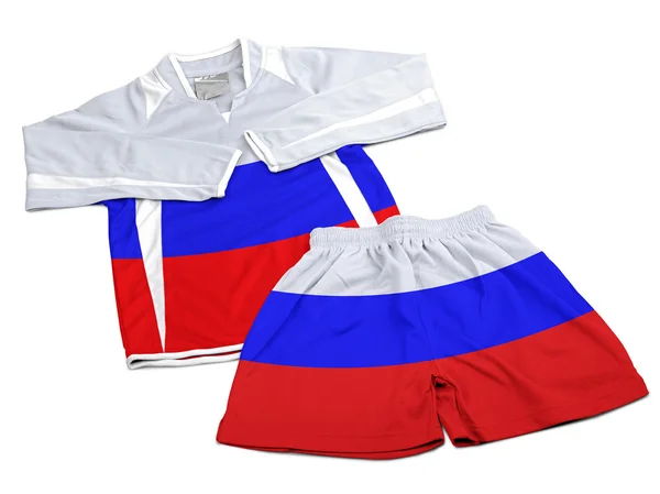 在尼龙足球运动服衣服上旗子从俄罗斯 — 图库照片