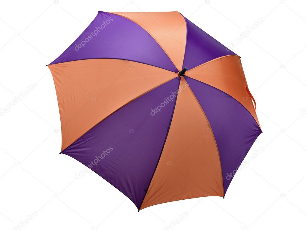 Classic Orange and purple Umbrella on White