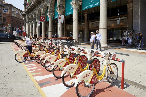 Bike station sharing 免版税图库图片