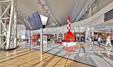Brand-new shopping environment at Brussels airport clipart