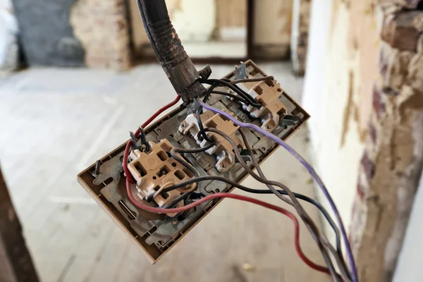 Interruptor de luz e tomada elétrica — Fotografia de Stock