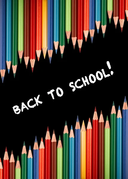 Wielobarwny ołówki do Witamy z powrotem do szkoły — Zdjęcie stockowe