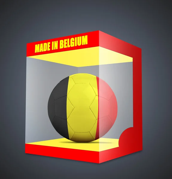 Pelotas de fútbol con bandera del equipo de Bélgica —  Fotos de Stock